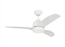 Monte Carlo Fans 3AVLCR44RZWD - Avila Coastal 44 LED Ceiling Fan in Matte White with Matte White Blades and Light Kit