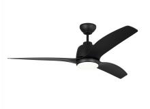 Monte Carlo Fans 3AVLCR54MBKD - Avila 54" Dimmable Integrated LED Indoor/Outdoor Coastal Black Ceiling Fan with Light Kit