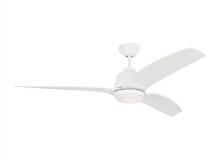 Monte Carlo Fans 3AVLCR60RZWD - Avila Coastal 60 LED Ceiling Fan in Matte White with Matte White Blades and Light Kit