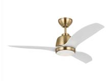 Monte Carlo Fans 3AVLR44SBD - Avila 44 LED Ceiling Fan in Satin Brass with Matte White Blades and Light Kit