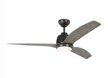 Monte Carlo Fans 3AVLR54AGPD - Avila 54" Dimmable Integrated LED Indoor/Outdoor Aged Pewter Ceiling Fan with Light Kit