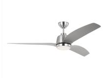 Monte Carlo Fans 3AVLR60BSD - Avila 60 LED Ceiling Fan in Brushed Steel with Silver Blades and Light Kit