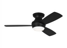 Monte Carlo Fans 3IKR44MBKD - Ikon 44" Dimmable Integrated LED Indoor Midnight Black Hugger Ceiling Fan with Light Kit