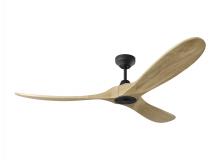 Monte Carlo Fans 3MAVSM60MBKNH - Maverick Smart 60 Ceiling Fan in Midnight Black with Natural Honey Blades