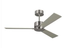 Monte Carlo Fans 3RZR44BS - Rozzen 44" Indoor/Outdoor Brushed Steel Ceiling Fan with Handheld Remote Control