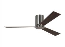 Monte Carlo Fans 3RZHR52BS - Rozzen 52-inch indoor/outdoor Energy Star hugger ceiling fan in brushed steel silver finish