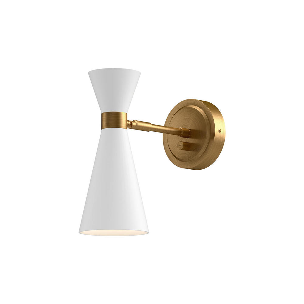 Blake 4-in Aged Gold/White 1 Light Wall/Vanity