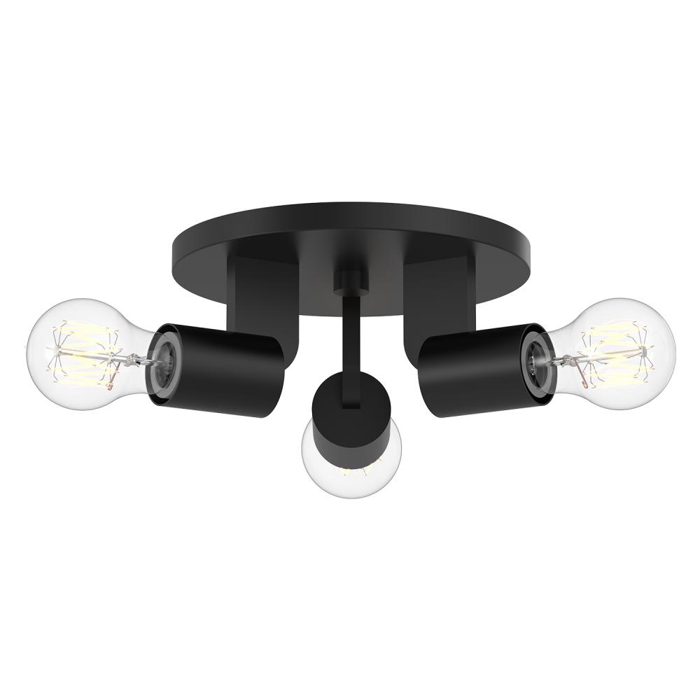 Claire 10-in Matte Black 3 Lights Semi Flush Mount