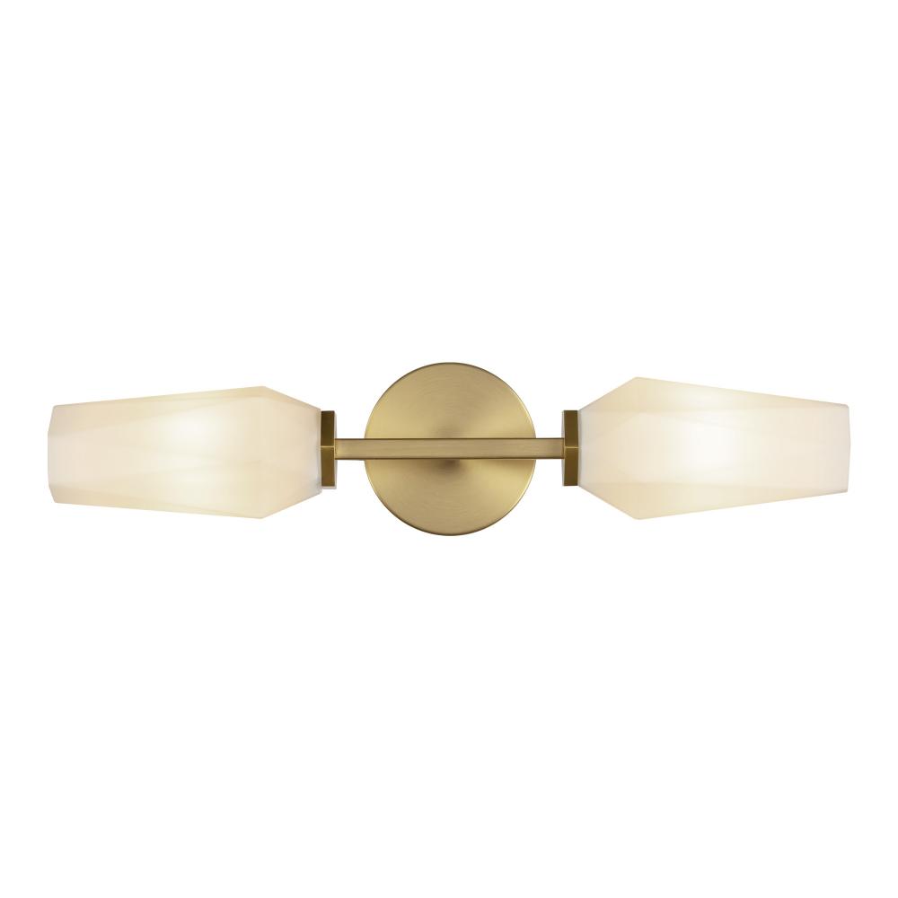 Krysta 20-in Brushed Gold/Opal Glass 2 Lights Wall Vanity