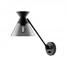 Alora Lighting WV521008MBSM - Mauer 8-in Matte Black/Smoked 1 Light Wall/Vanity