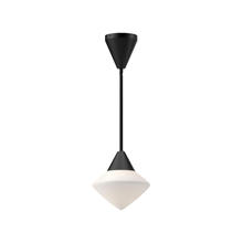 Alora Lighting PD537508MBOP - Nora 8-in Matte Black/Opal Matte Glass 1 Light Pendant