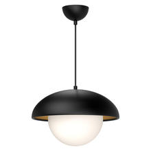 Alora Lighting PD522016MBOP - Rubio 16-in Matte Black/Opal Matte Glass 1 Light Pendant