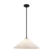 Alora Lighting PD451820MBOP - Serena 20-in Matte Black/Opal Glass 1 Light Pendant