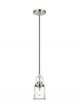 Generation - Designer 6544701-962 - Anders industrial 1-light indoor dimmable mini pendant in brushed nickel finish with clear glass