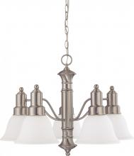 Nuvo 60/3292 - 5-Light Chandelier in Brushed Nickel Finish with Frosted White Glass and (5) 13W GU24 Lamps Included