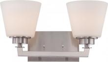 Nuvo 60/5452 - Mobili - 2 Light Vanity with Satin White Glass - Brushed Nickel Finish