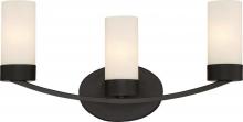  60/6323 - Denver - 3 Light Vanity with Satin White Glass - Mahogany Bronze Finish