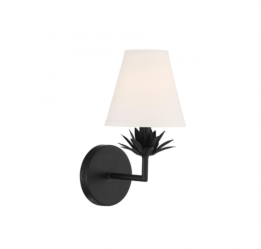 1-Light Wall Sconce in Matte Black