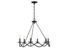 Savoy House Meridian M100137MBK - 6-Light Chandelier in Matte Black