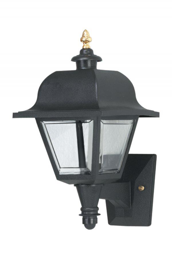 SAXONY WALL LANTERN BLACK W/CLEAR BEVELED LENS