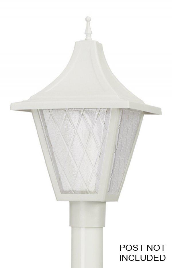 VANGUARD POST LANTERN WHITE W/CLEAR BEVELED LENS