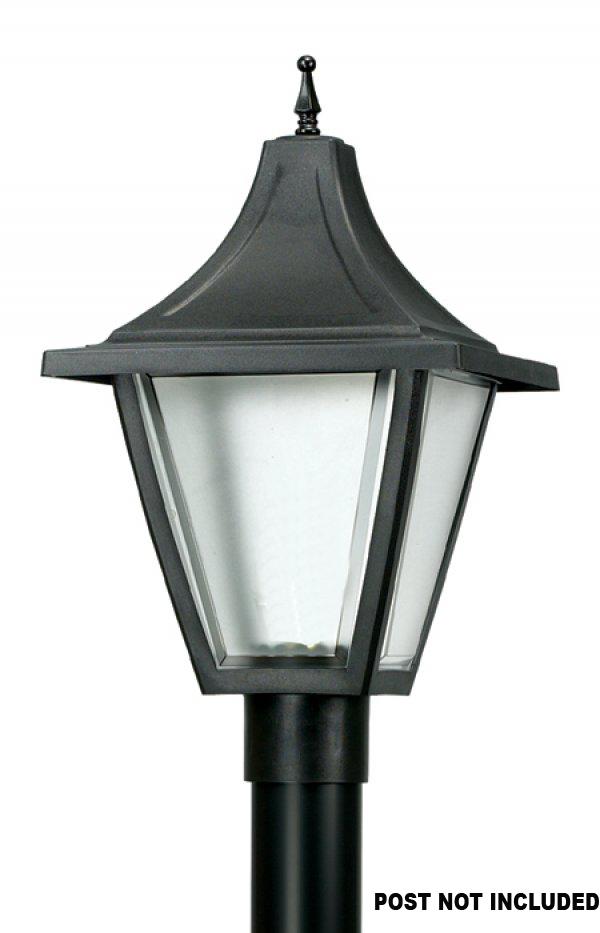 VANGUARD POST LANTERN BLACK W/CLEAR BEVELED LENS