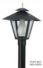 Wave Lighting 114-BK - COLONIAL POST LANTERN BLACK W/CLEAR BEVELED LENS