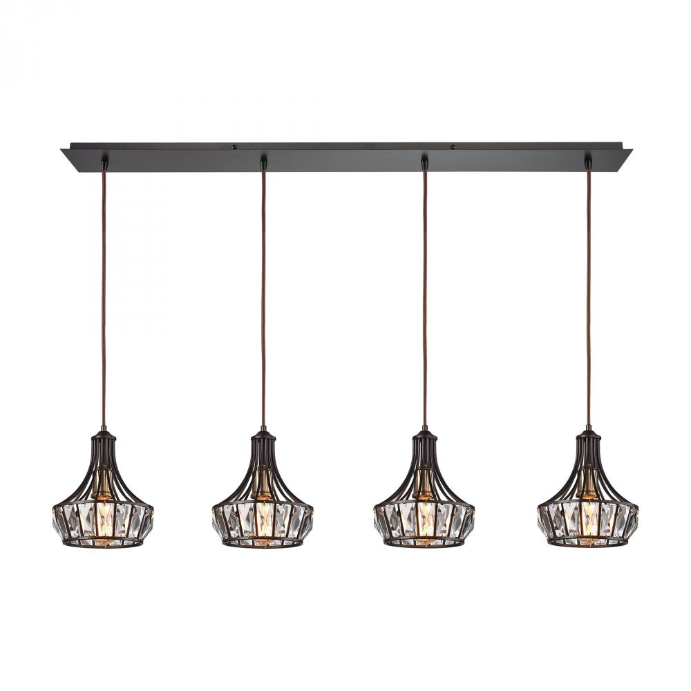 Yardley 4 Light Pendant In Oil Rubbed Bronze