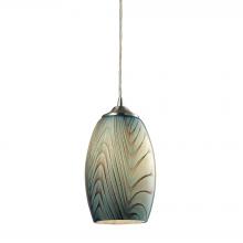 ELK Home 31620/1 - Tidewaters 1-Light Mini Pendant in Satin Nickel with Seafoam Glass