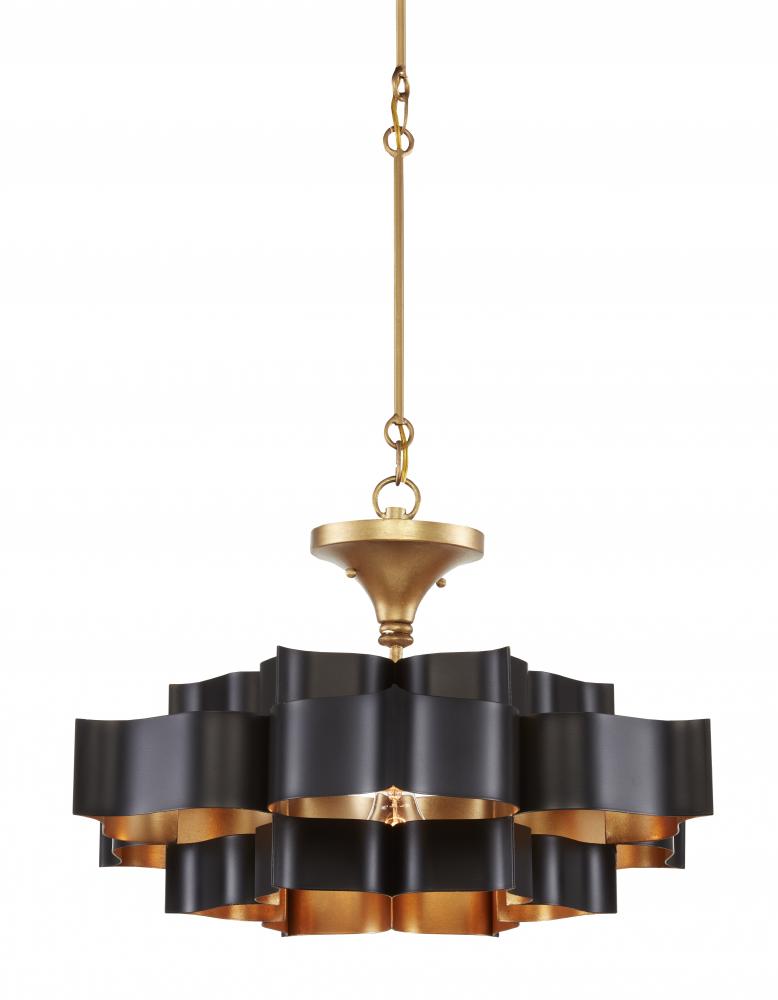 Grand Lotus Small Black Chandelier