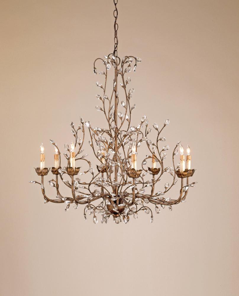 Crystal Bud Large Gold Chandelier