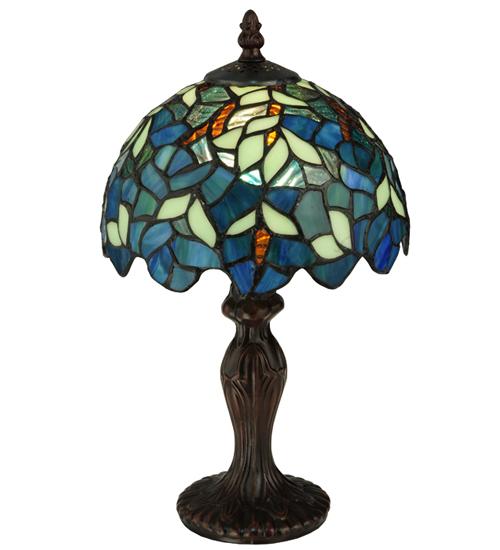 14"H Nightfall Wisteria Mini Lamp