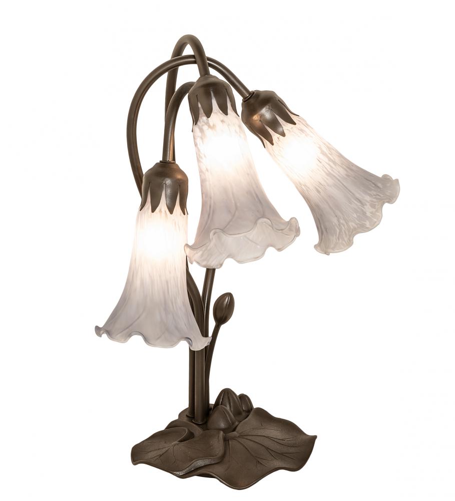 16" High Gray Tiffany Pond Lily 3 Light Accent Lamp