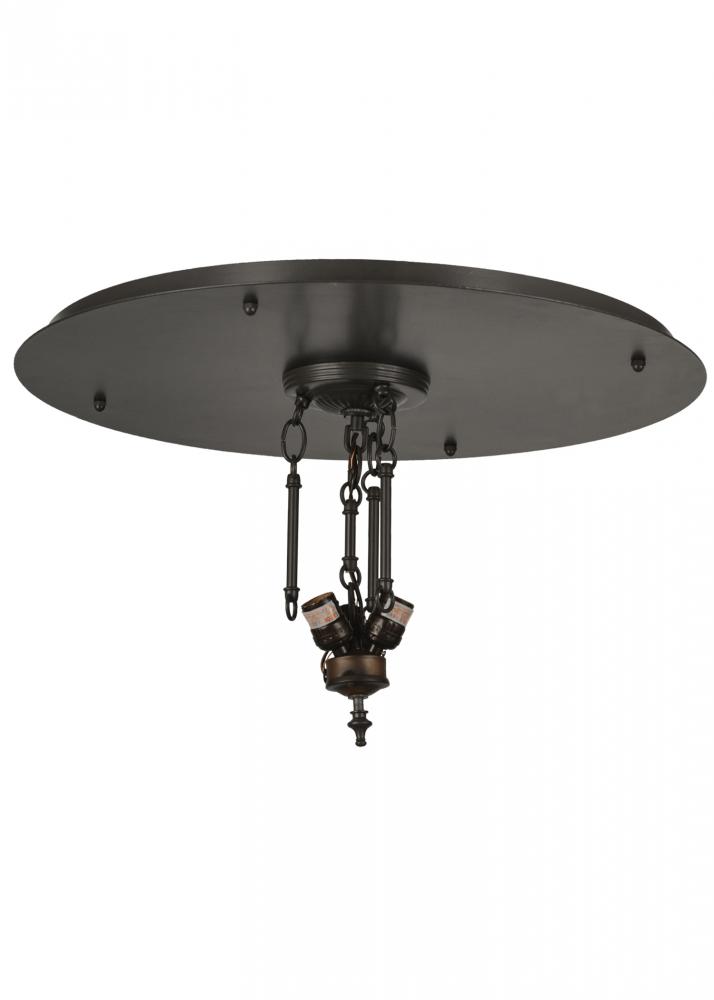 24"W Timeless Bronze 3 LT Flushmount Hardware