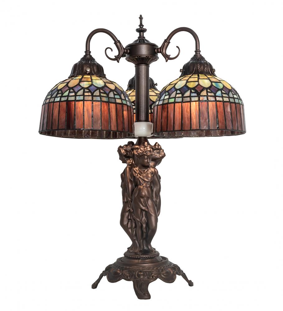 23" High Tiffany Candice 3 Light Table Lamp