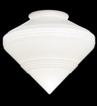 Meyda White 159440 - 9"W Revival Schoolhouse Deco Cone 4" Neck Shade