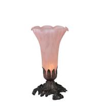 Meyda White 11241 - 8"H Pink Pond Lily Victorian Accent Lamp