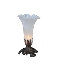 Meyda White 11259 - 8" High White Tiffany Pond Lily Victorian Accent Lamp