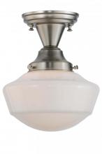 Meyda White 143957 - 9" Wide Revival Schoolhouse W/Traditional Globe Semi-Flushmount