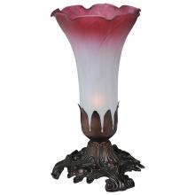 Meyda White 14468 - 7" High Pink/White Pond Lily Accent Lamp