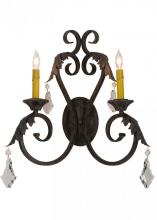 Meyda White 151650 - 19"W Josephine 2 LT Wall Sconce