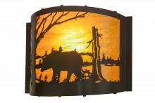 Meyda White 152609 - 12"W Bear at Lake Wall Sconce