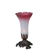Meyda White 15653 - 8"H Pink/White Pond Lily Accent Lamp