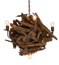 Meyda White 200398 - 30" Wide Driftwood 6 Light Chandelier