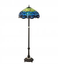 Meyda White 229124 - 62" High Tiffany Hanginghead Dragonfly Floor Lamp