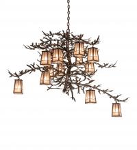 Meyda White 251446 - 52" Wide Pine Branch Valley View 12 Light Chandelier