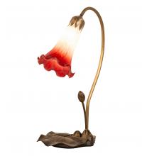 Meyda White 251563 - 16" High Red/White Tiffany Pond Lily Accent Lamp