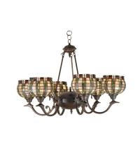 Meyda White 27404 - 32"W Jeweled Basket 6 LT Chandelier