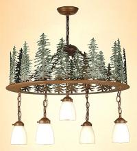 Meyda White 29556 - 28" Wide Tall Pines 5 Light Chandelier