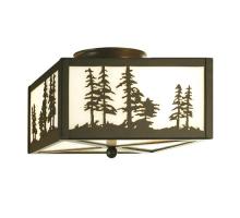 Meyda White 67341 - 10"Sq Tall Pines Flushmount